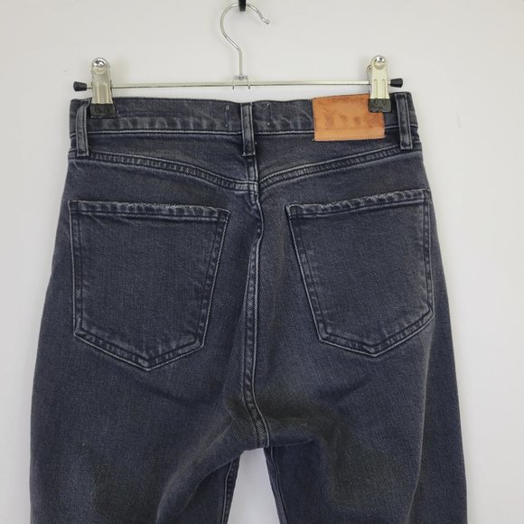 COH Charlotte High Rise Distressed Straight Cropped Destroyed Gray Jean - Picture 7 of 14